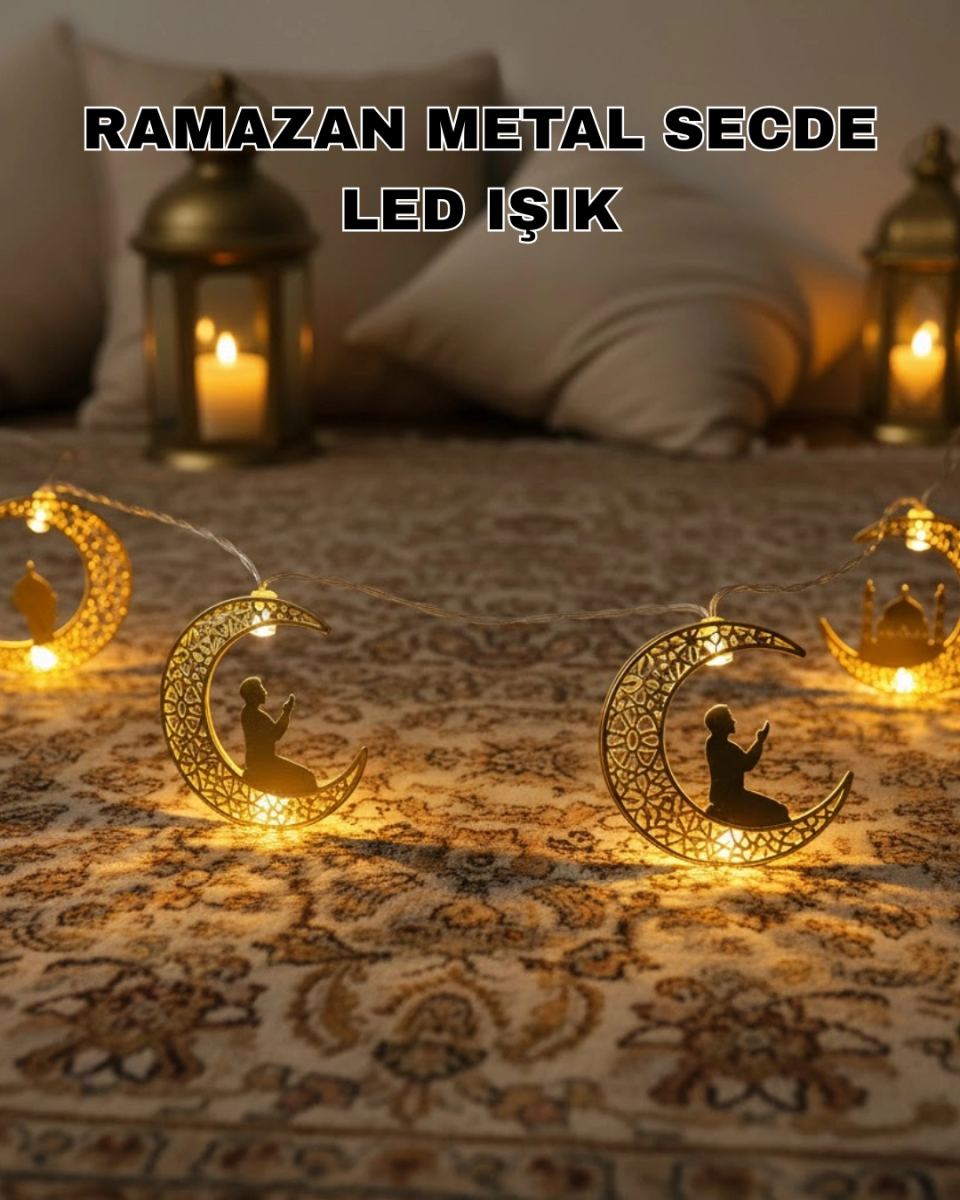 Ramazan Ay Işığı Secde Eden Adam Silüetli Led Peri Işığı