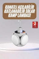 Katlanabilir Askılı Kamp Lambası 5 Kanatlı Pratik Güneş Enerjili - 1