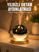 Hava Nemlendirici Led Işıklı Gece Lambası Yıldız Görünümlü Renk Değiştiren - 1