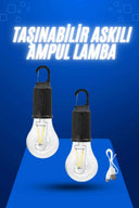 Askılı Kırılmaz Led Işık Kamp Bahçe Lambası Taşınabilir Led Ampul Şarjlı - 1