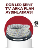 Kendinden Yapışkanlı Led Şerit Televizyon Aydınlatması 2mt - 1