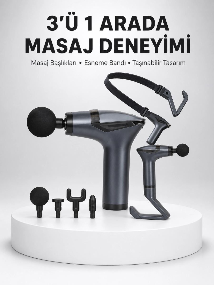 Titreşimli Şarjlı Masaj Aleti 3in1 Fonksiyonel Çok Amaçlı Model Yeni Nesil