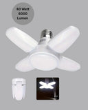 Katlanabilir 4 Kollu Led Ampül 60 Watt 6000 Lumen Beyaz Işık - 3