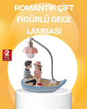 Romantik Çift Figürlü Gece Lambası Sandal Model Sevgiliye Özel Hediye - 1