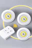 Led Lamba 3'lü Uzaktan Kumandalı Yapışkanlı Beyaz Işık - 3