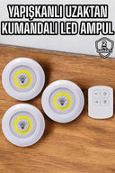 Mutfak Dolap Altı Işığı Uzaktan Kumandalı Yapışkanlı Kablosuz Pilli - 2