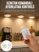 Spot Lamba Led Işık 3'lü Uzaktan Kumandalı Pilli Yapışkanlı Kablosuz Yeni Nesil - 1