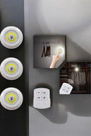 Spot Lamba Led Işık 3'lü Uzaktan Kumandalı Pilli Yapışkanlı Kablosuz Yeni Nesil - 4