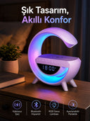 Bluetooth Hoparlör 15w Kablosuz Hızlı Şarj Led Gece Lambası - 1
