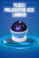 Yıldızlı Gece Lambası Mor Projeksiyon Görünümlü Masa Lambası Renk Değiştirebilen - 2