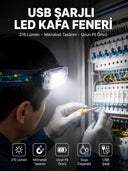 Kafa Lambası Led Fener Pratik Taşınabilir Ayarlanabilir Usb Şarjlı - 1