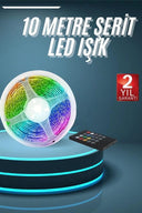 10m Şerit Led İç Mekan Renkli Rgb Şerit Led Kumandalı - 2