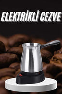 Paslanmaz Çelik Türk Kahvesi Makinesi 6 Fincan Kpasiteli Elektrikli Cezve - 2