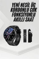 Amoled Ekran Metal Deri Silikon Kordonlu Uyku Ve Sağlık Takibi - 2