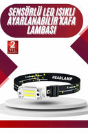 Yüksek Işıklı Şarjlı Ve Sensörlü Led Kafa Lambası Kamp Lambası - 2