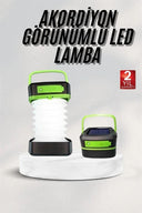 Katlanabilir Kamp Lambası Akordiyon Lamba Şarjlı 3 Kademeli Solar - 2