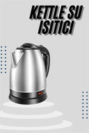 Kettle C F Tipi 220-240v Paslanmaz Çelik Elektrik Kablolu Otomatik Kapanma - 2