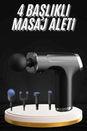 Şarjlı Masaj Tabancası 4 Başlıklı Mini Masaj Tabancası Ve Masaj Aleti - 2