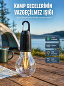 Şarjlı Aydınlatma Ampul Tasarımlı Ambians Işık Askılı Kamp Lambası - 1