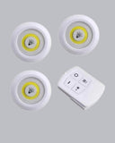 Çok Amaçlı Kullanım İçin Kablosuz Yapışkanlı 3 Lü Uzaktan Kumandalı Led Spot Lamba - 4