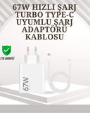 Type-c Uyumlu 67w Turbo Hızlı Şarj Aleti Akıllı Koruma Sistemli - 1