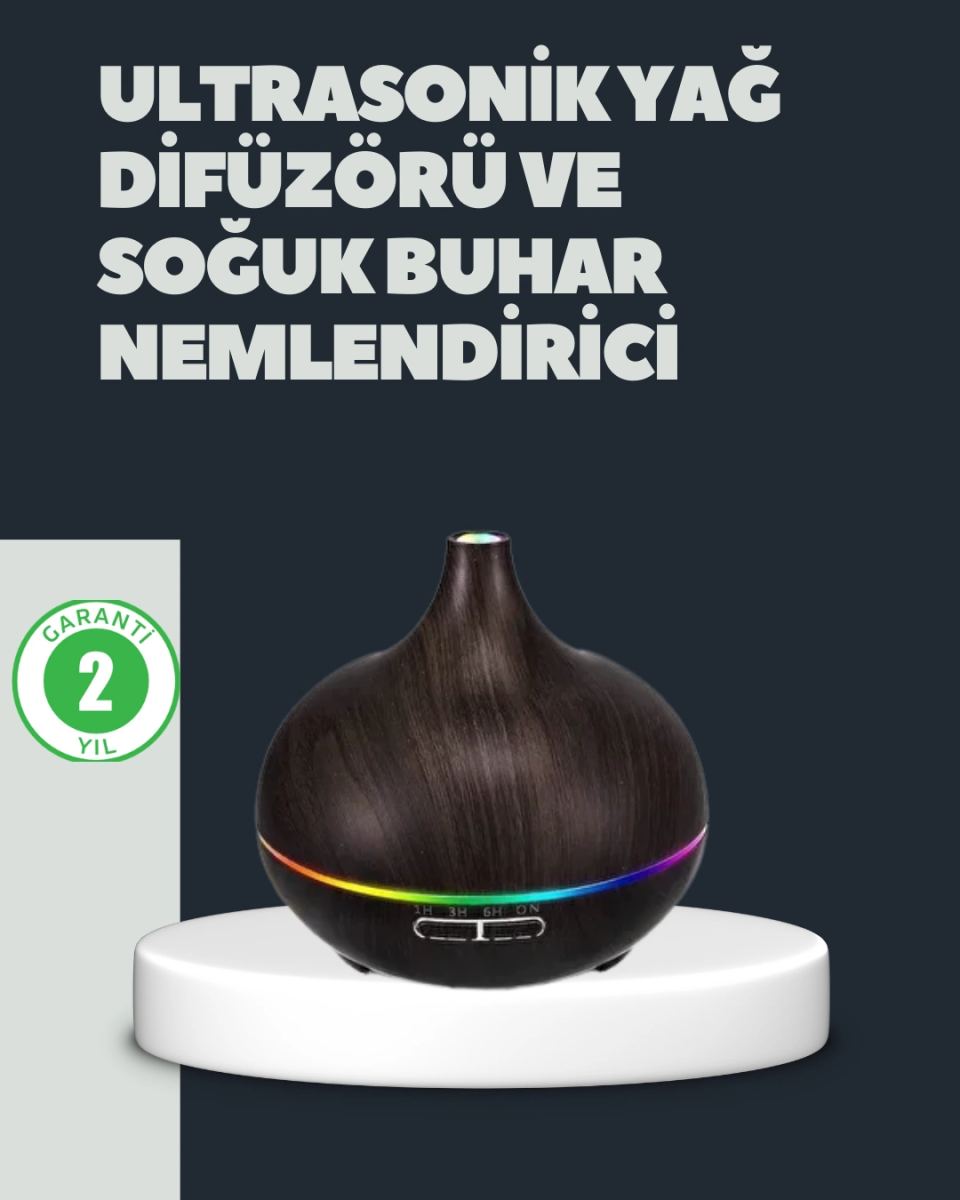 550ml Ultrasonik Hava Nemlendirici Ve Aromaterapi Difüzörü