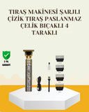 Şarjlı Titanyum Bıçaklı Saç Ve Sakal Kesme Makinesi - 1