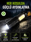 4 Modlu Usb Şarjlı Led El Feneri Kamp Ve Outdoor - 1