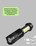 4 Modlu Usb Şarjlı Led El Feneri Kamp Ve Outdoor - 2
