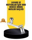 1080° Dönebilen Musluk Başlığı 2 Su Modlu Ayarlanabilir Esnek Tasarım - 1