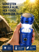 Şarj Edilebilir Güneş Enerjili Kızaklı Kamp Feneri – Usb Çıkışlı, Katlanabilir, Dayanıklı Ve Çok Fonksiyonlu - 1