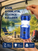 Güneş Enerjili Katlanabilir Kızaklı Kamp Feneri – Usb Şarjlı, Çok Yönlü Ve Dayanıklı Tasarım - 1