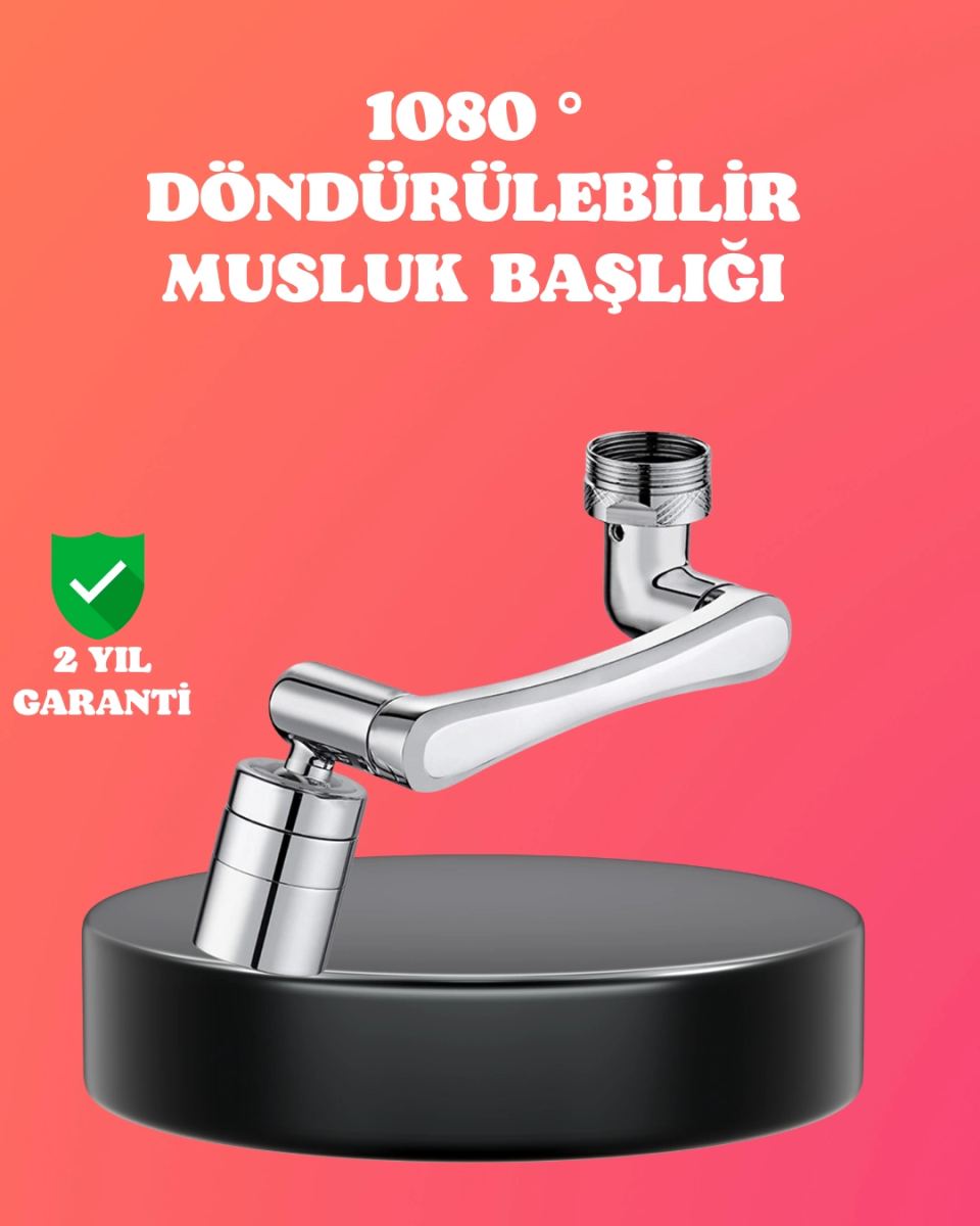 1080° Dönebilen Püskürtme Filtreli Musluk Başlığı Su Tasarruflu