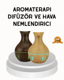 Ahşap Desenli 130 Ml Aromaterapi Difüzör Sessiz Ve Usb Bağlantılı - 1