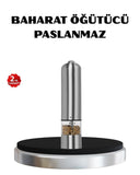 Modern Otomatik Baharat Öğütücü Seti – Pilli, Paslanmaz Çelik, Led Aydınlatmalı - 1