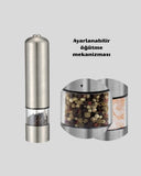 Modern Otomatik Baharat Öğütücü Seti – Pilli, Paslanmaz Çelik, Led Aydınlatmalı - 4