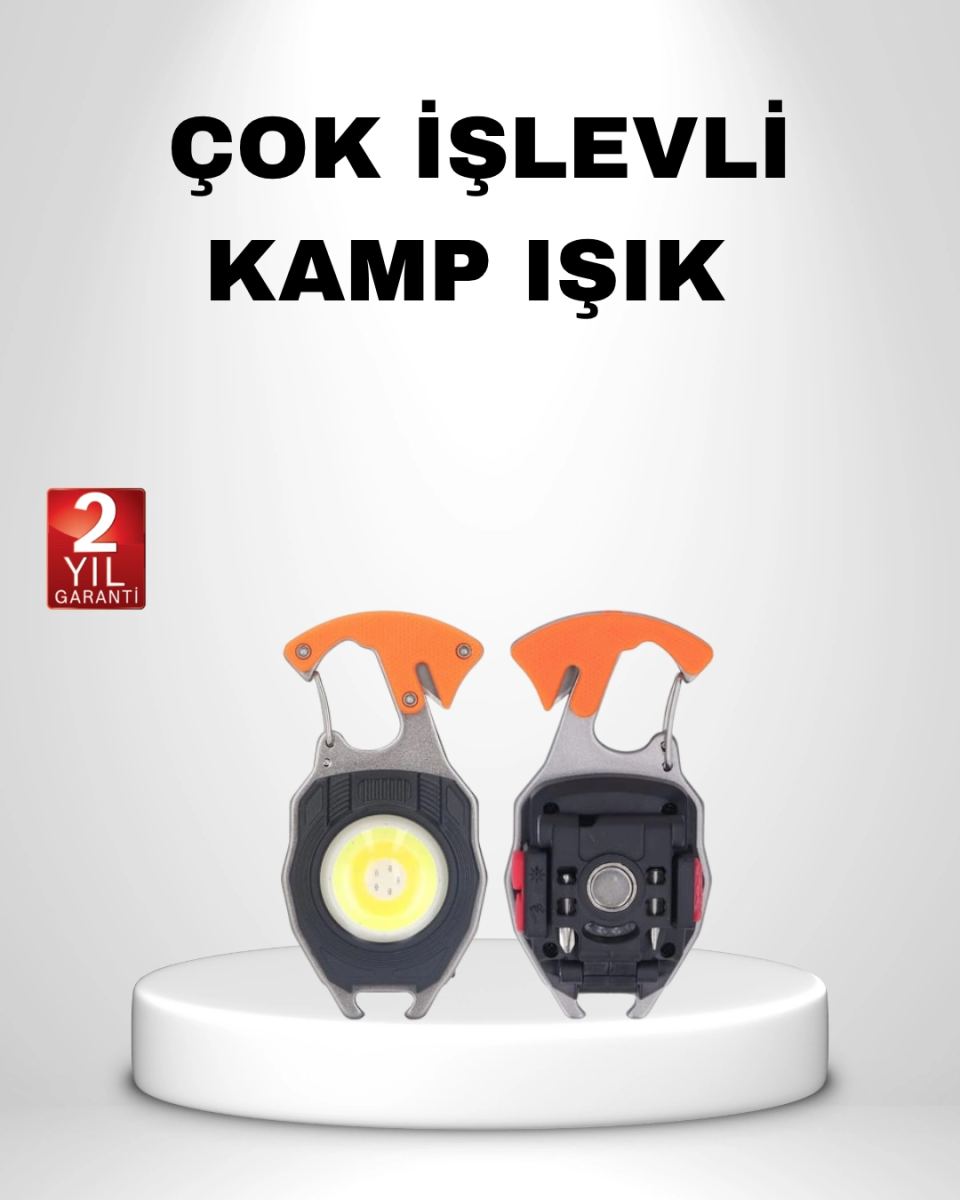 Mini Led Anahtarlık Fener – Şişe Açacağı, Tornavida, Düdük Ve Usb Şarj Özellikli
