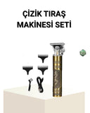 T Bıçaklı Profesyonel Çizik Tıraş Makinesi Seti – 120 Dakika Kullanım, Şarjlı & Kablolu - 1