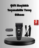 Şarjlı Kablosuz Tıraş Makinesi Çift Başlık Kuru Tıraş Ergonomik Taşınabilir - 1
