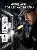 Profesyonel 4 Modlu Şarjlı El Feneri | 1300 Mah Batarya | Cree Led Teknolojisi - 1
