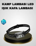 Ipx5 Su Geçirmez Şarjlı Led Kafa Feneri | Hareket Sensörlü, Ayarlanabilir 60° Far - 1
