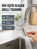 2 Modlu 1080° Dönebilen Musluk Başlığı Esnek 3 Eklemli Hareketli Tasarım - 1