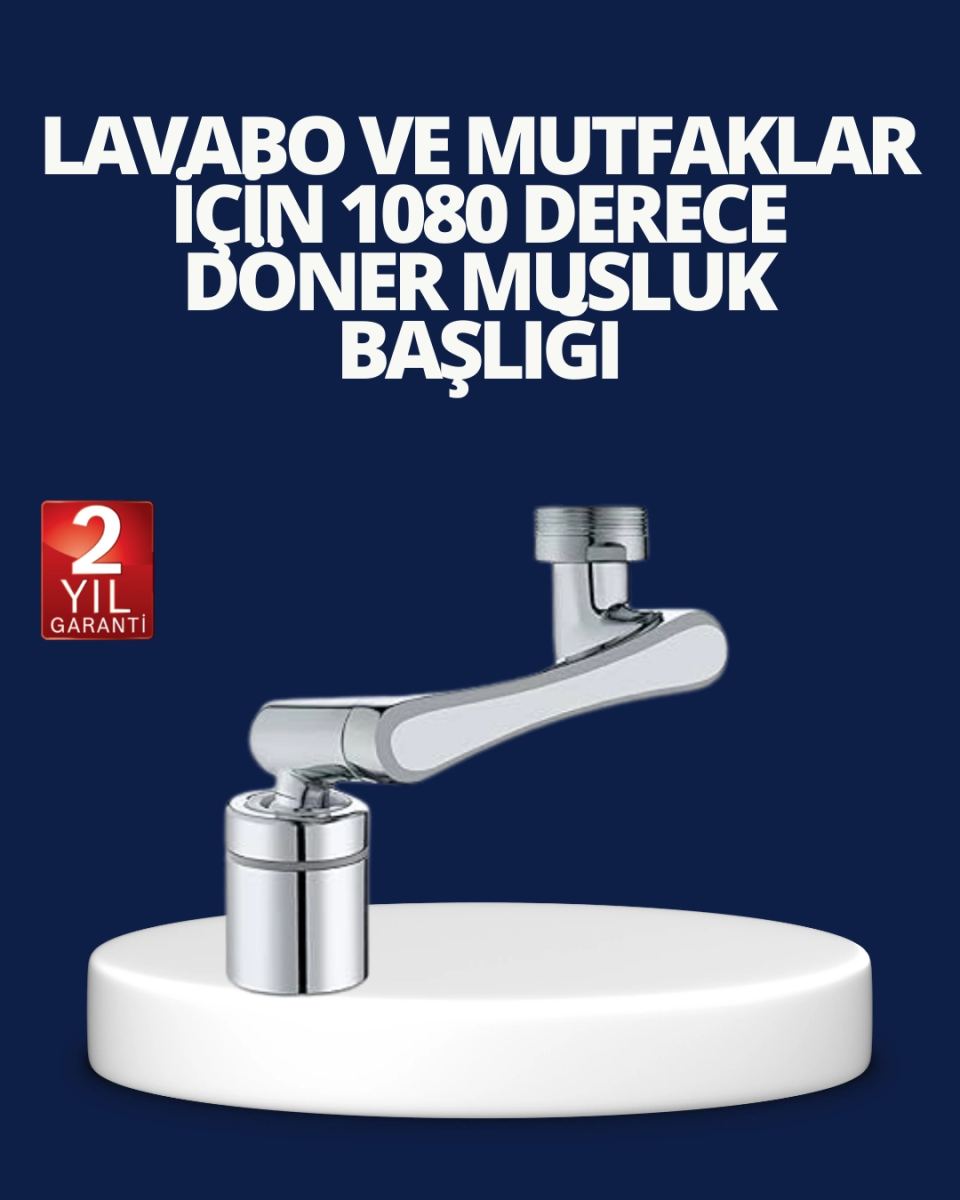Esnek 1080° Musluk Başlığı 3 Eklemli Hareketli Su Modlu Lavabo Atı