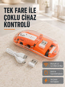 Çift Modlu Kablosuz Bluetooth 5.0 + 2.4ghz Mouse – 3 Cihaz Bağlantılı, Hızlı Geçiş Düğmeli - 1