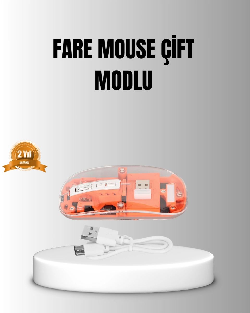 Çift Modlu Kablosuz Bluetooth 5.0 + 2.4ghz Mouse – 3 Cihaz Bağlantılı, Hızlı Geçiş Düğmeli