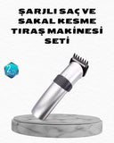 Profesyonel Şarjlı Saç Ve Sakal Kesme Makinesi – Paslanmaz Çelik Bıçaklı, Ergonomik Ve Sessiz Motorlu - 1