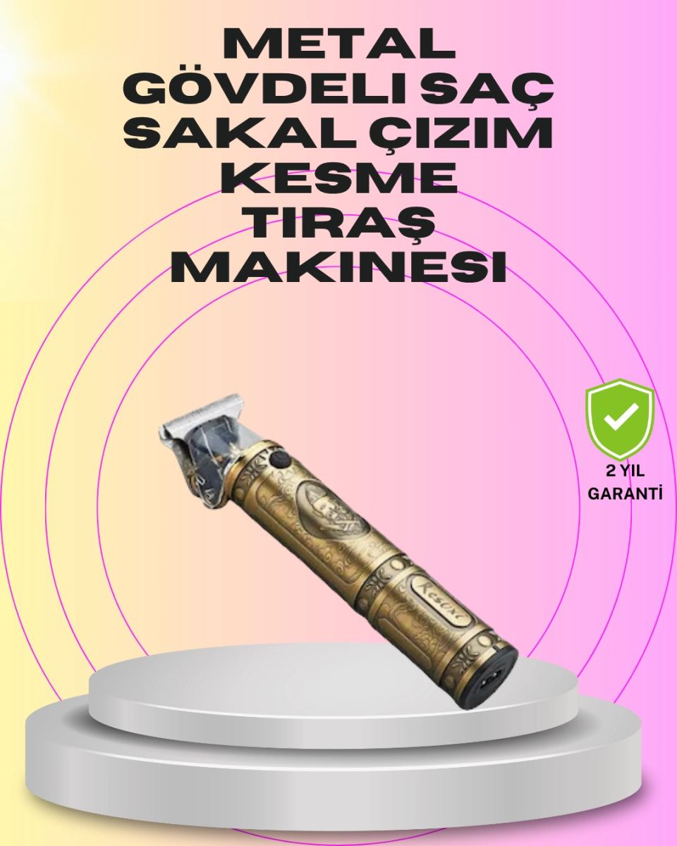Güçlü Motorlu, 4 Kılavuz Taraklı Kompakt Saç Kesme Makinesi – Uzun Pil Ömürlü