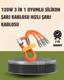 120 w Şarj Ve Veri Aktarımı Kablo– 3 Başlıklı Çok Amaçlı Kablo Yüksek Hızlı - 1