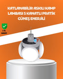 Çok Amaçlı Katlanabilir Güneş Enerjili Kamp Lambası – Masa Üstü Ve Asılabilir Kullanım - 1