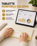 Bluetooth Kablosuz Klavye – İnce Slim Model, Tablet Ve Akıllı Tv Uyumlu, Sessiz Tuşlu Taşınabilir Klavye - 1